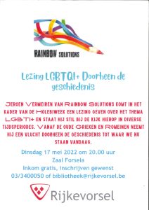 Lezing Rijkevorsel LGBT door de geschiedenis